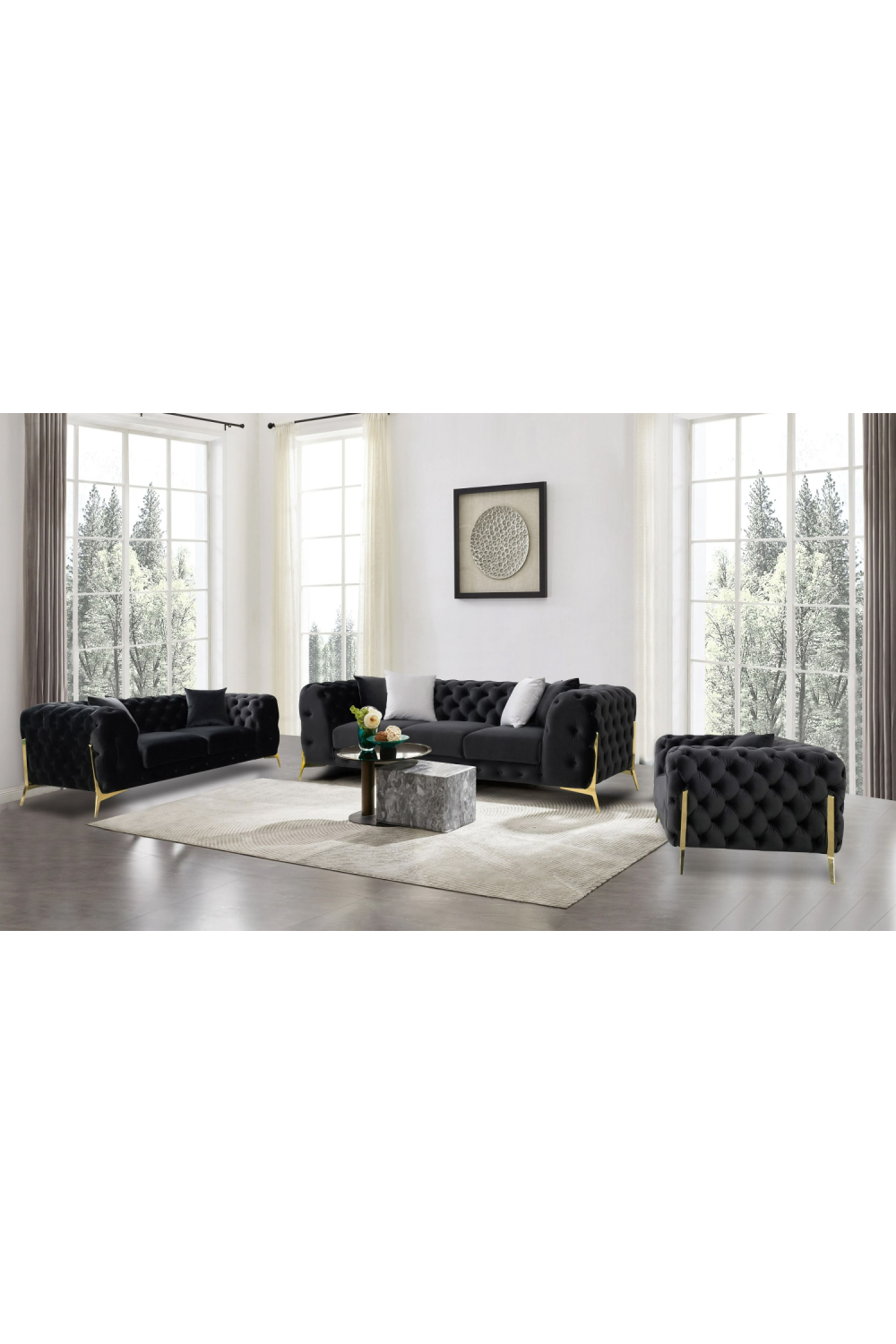 Button-Tufted Velvet Sofa | OROA Modern Clarice | Oroa.com