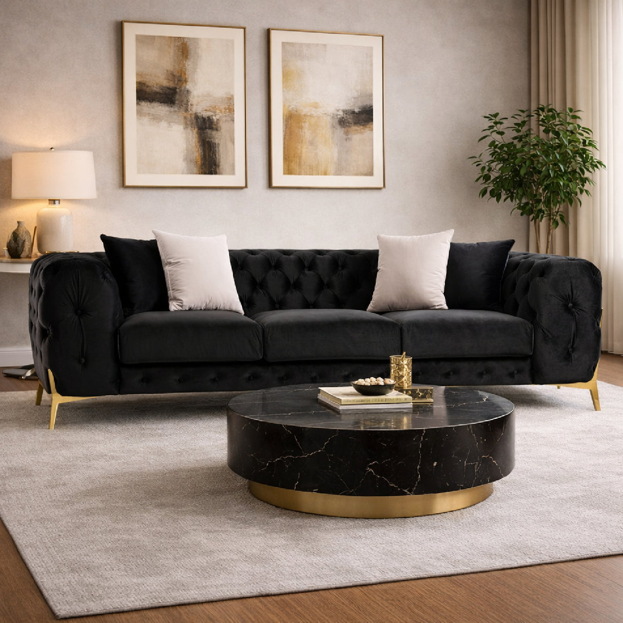 Button-Tufted Velvet Sofa – Clarice – alternate view 10