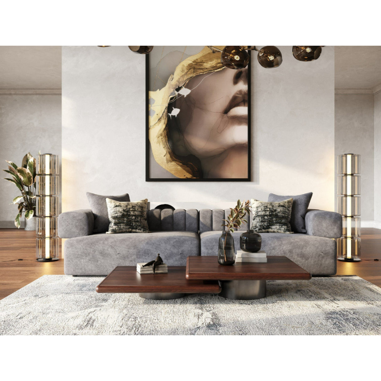 Square-Armed 2-Piece Sofa | Oroa.com