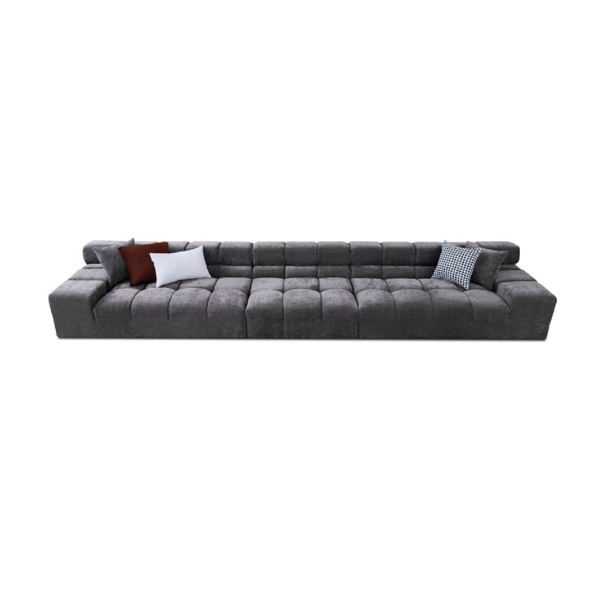 Gray Tufted Sofa – Rhonda – rear view