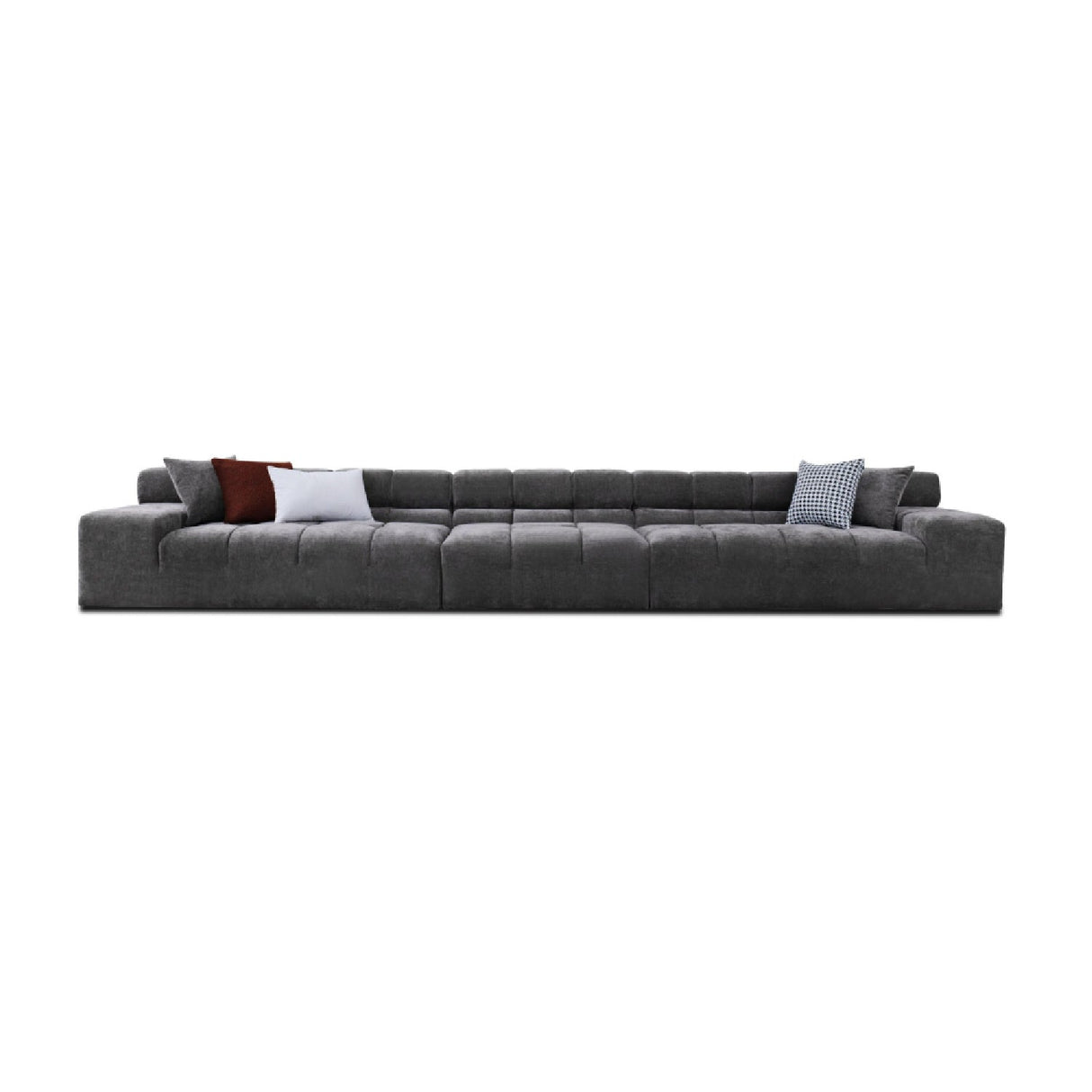 Gray Tufted Sofa – Rhonda – front view