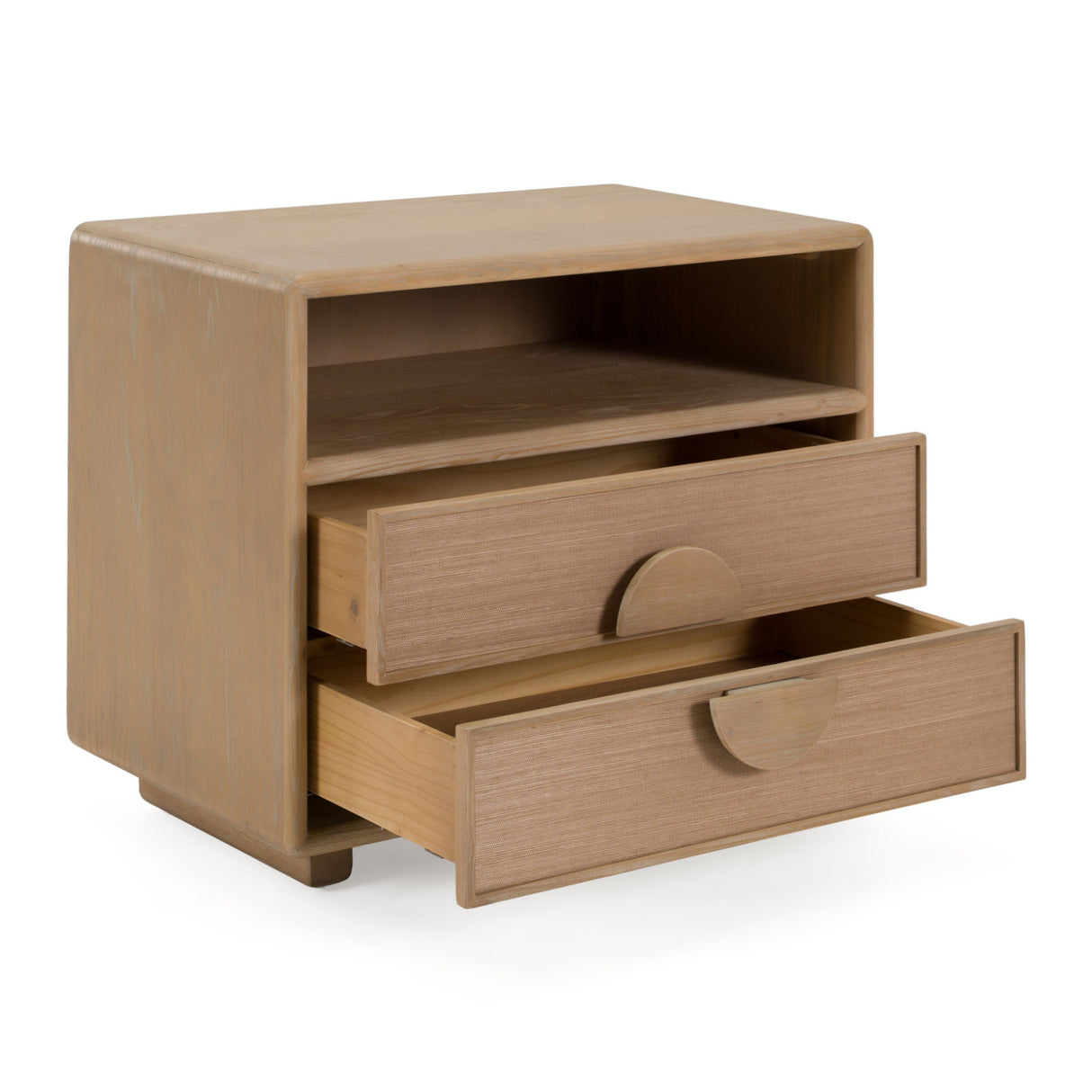 Solid Oak 2-Drawer Nightstand | OROA Modern Sergio