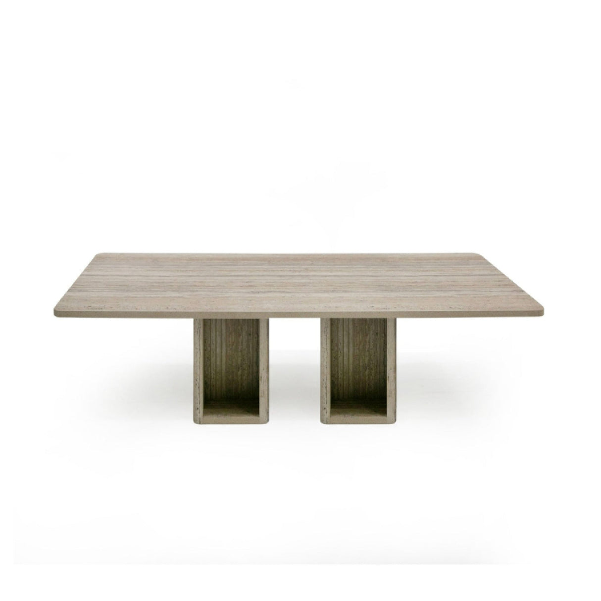 Rectangular Travertine Dining Table – Roma – side view
