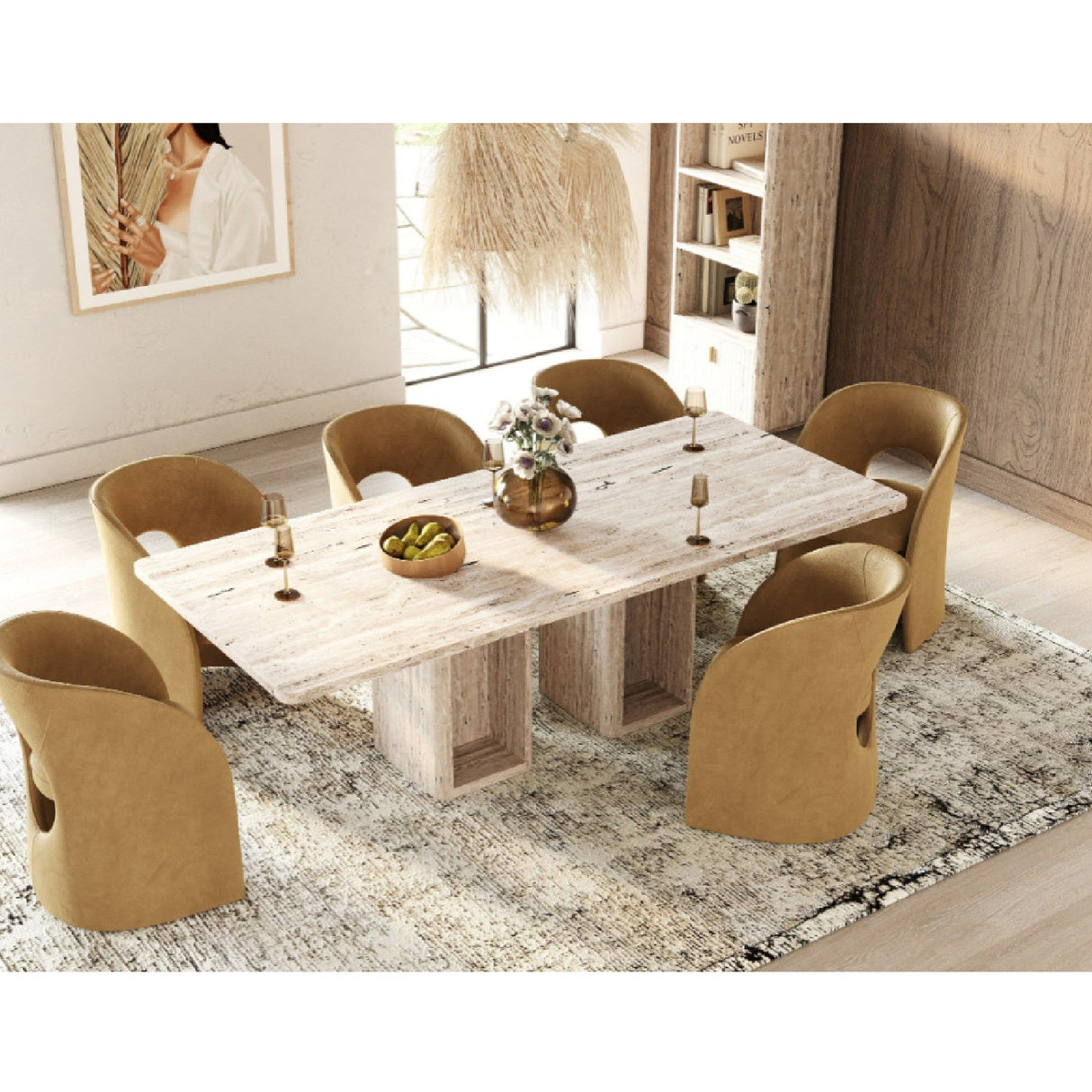 Rectangular Travertine Dining Table – Roma – alternate view 12