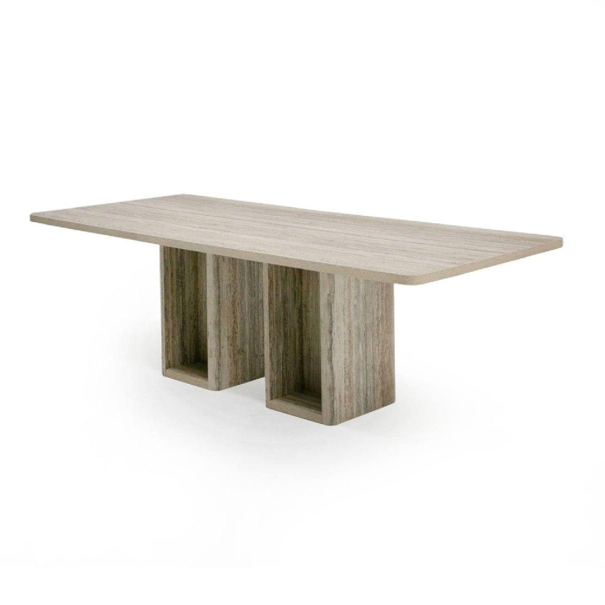 Rectangular Travertine Dining Table – Roma – rear view
