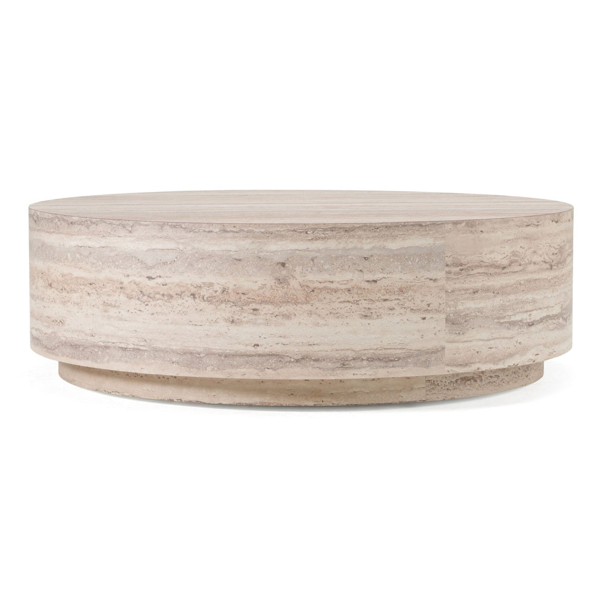 Round Travertine-Inspired Coffee Table | Oroa Modern Roma | Oroa.com