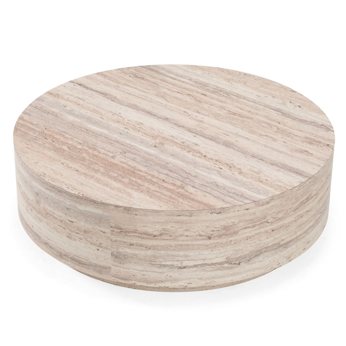 Round Travertine-Inspired Coffee Table | Oroa Modern Roma | Oroa.com