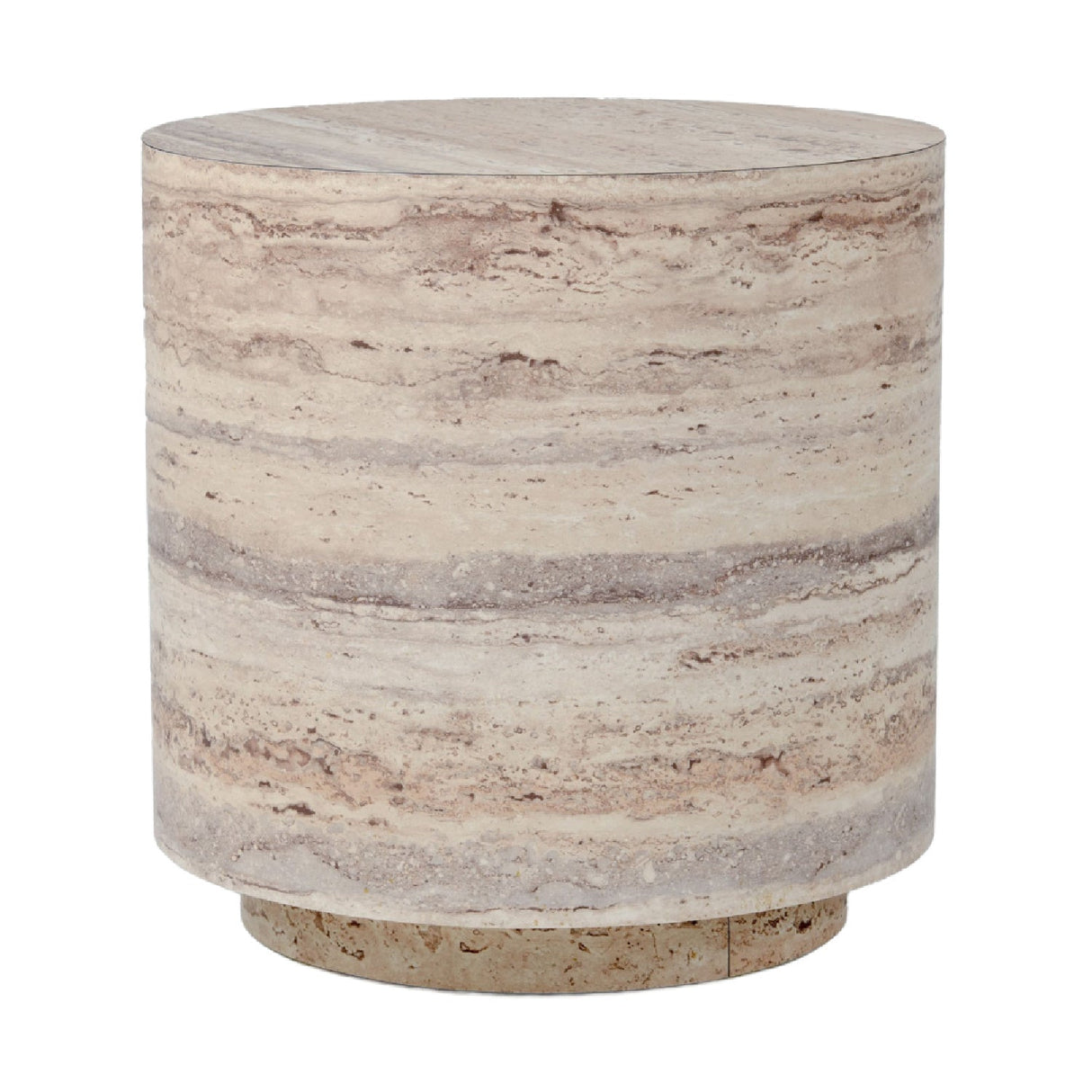 Travertine End Table – Roma – front view