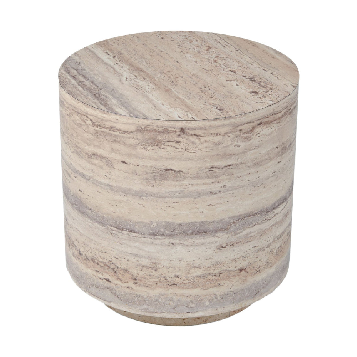 Travertine End Table – Roma – side view
