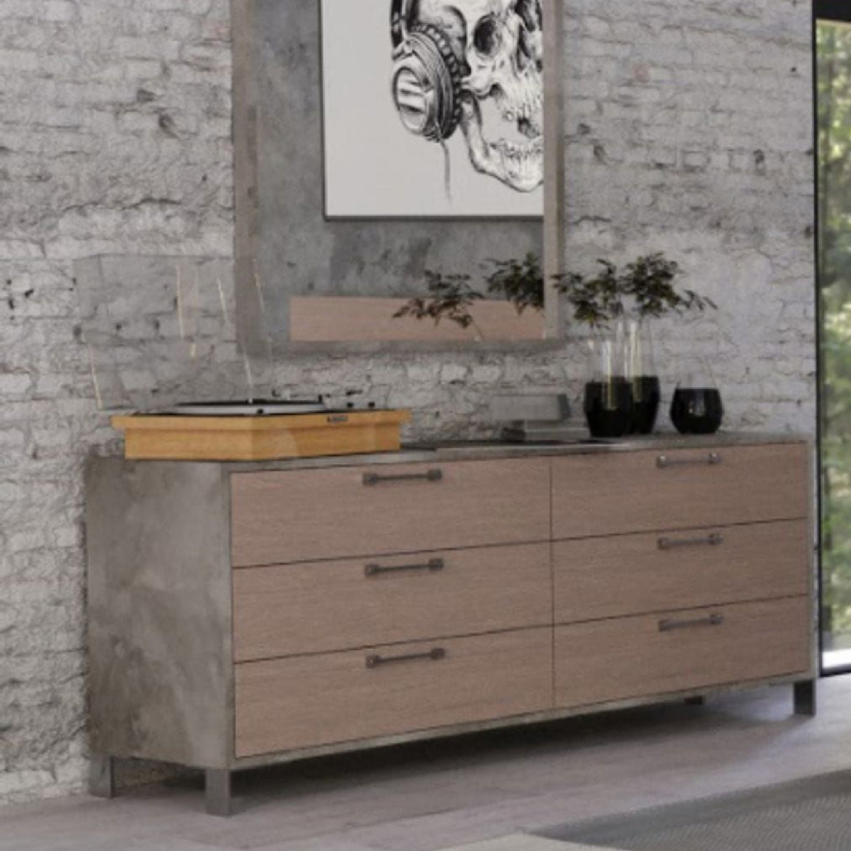 Brown Oak 6-Drawer Dresser | Oroa.com