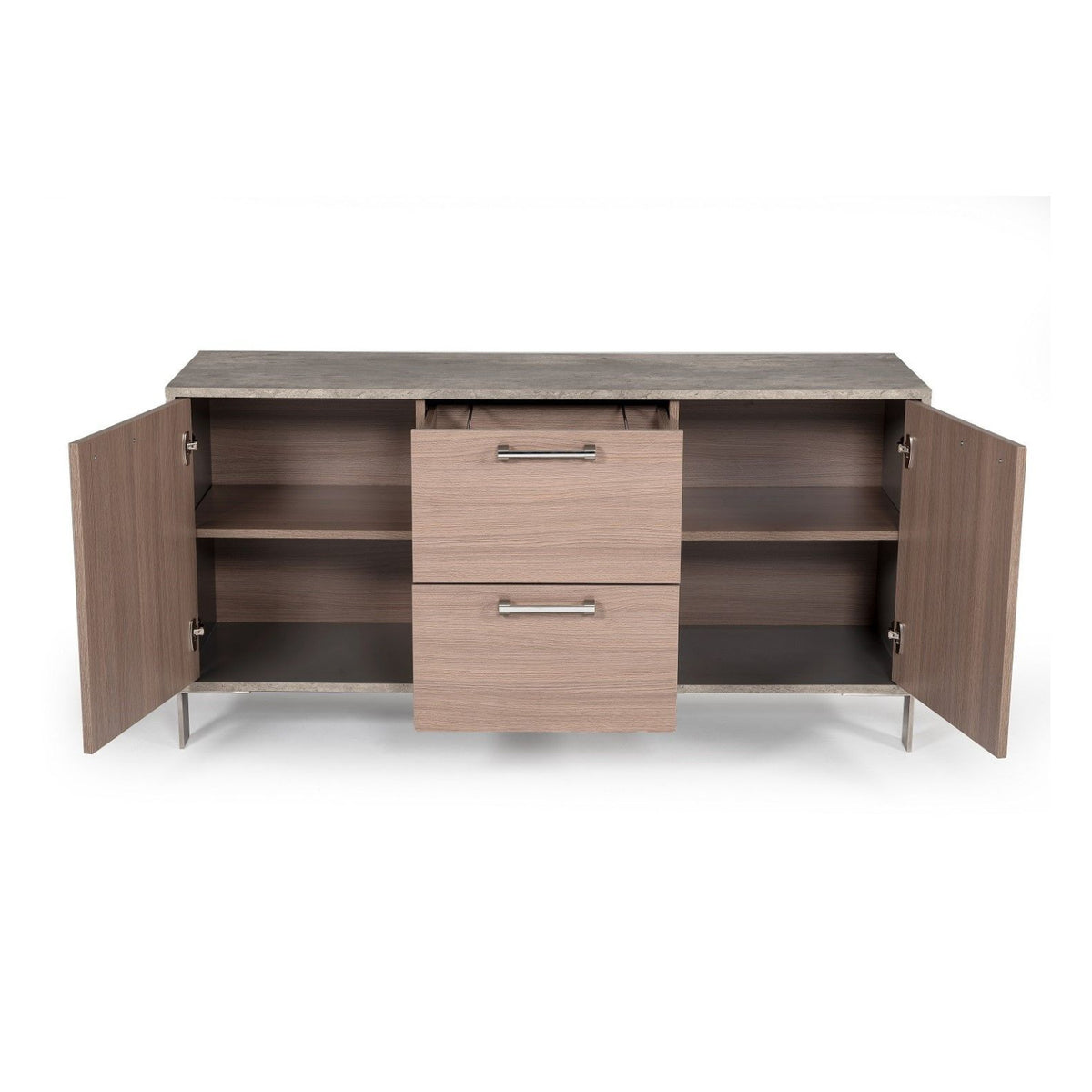 Brown Oak Office File Cabinet | OROA Modern Boston