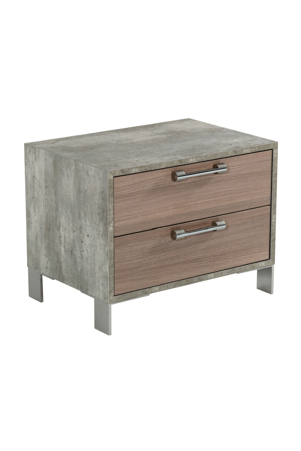 Brown Oak 2-Drawer Nightstand | Oroa.com