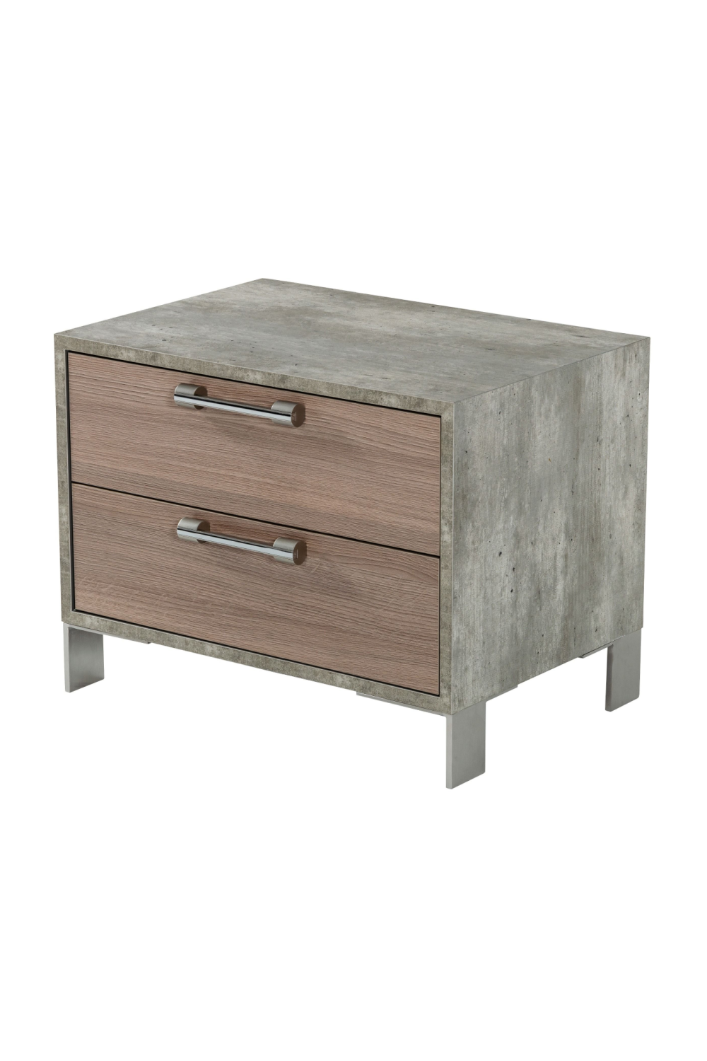Brown Oak 2-Drawer Nightstand | Oroa.com