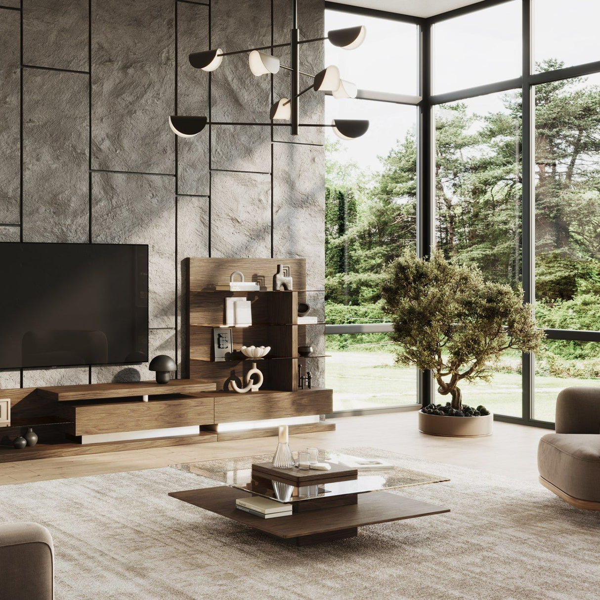 Glass & Wood Coffee Table | OROA Modern Clarion | Oroa.com