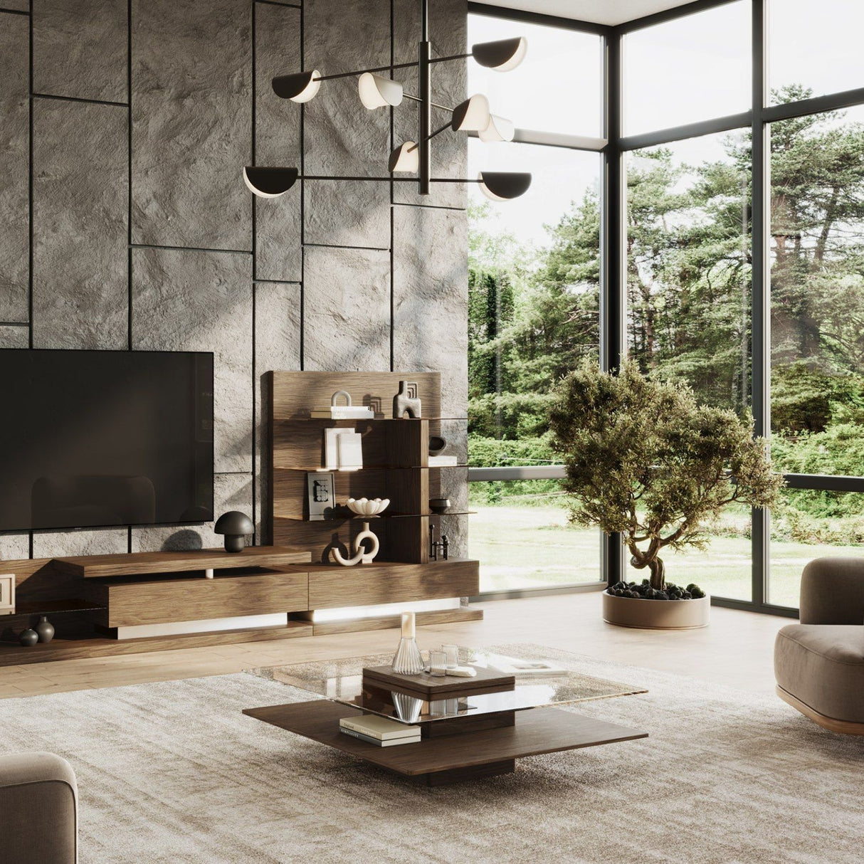 Glass & Wood Coffee Table | OROA Modern Clarion | Oroa.com