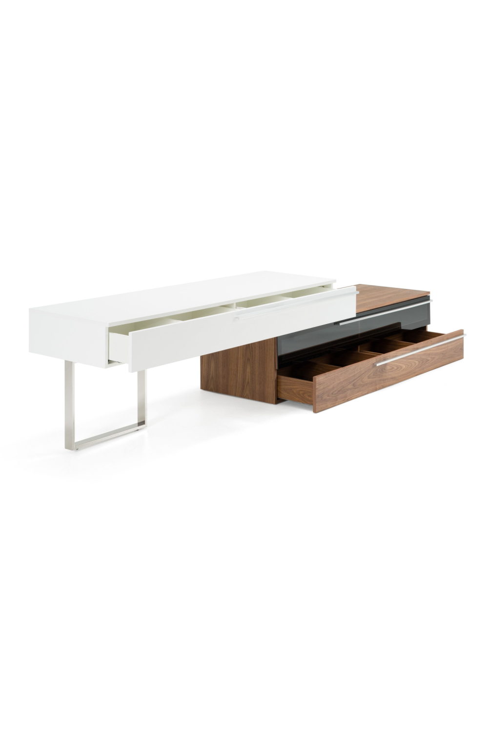 White & Walnut TV Stand | Oroa.com