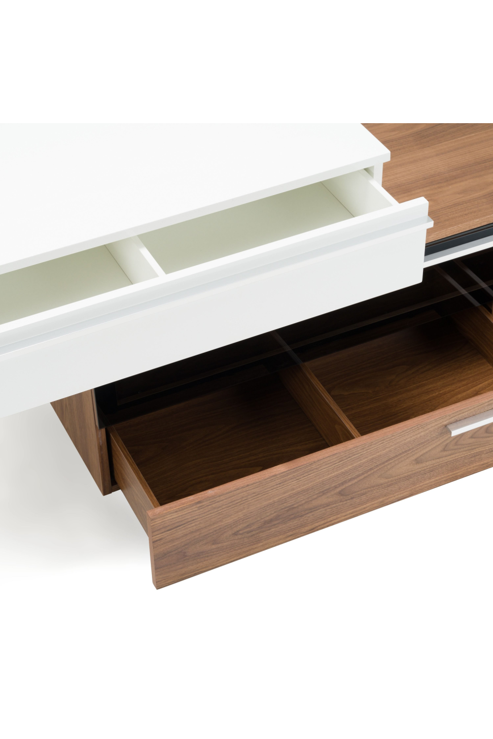 White & Walnut TV Stand | OROA Modern Karlstad | Oroa.com