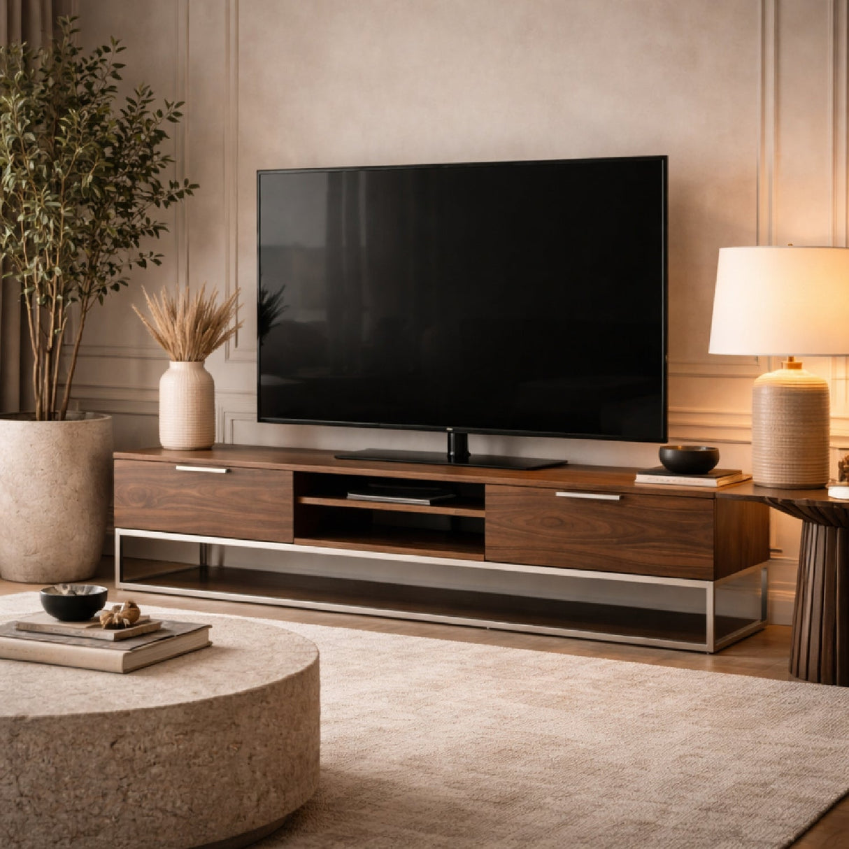 Walnut Veneer TV Stand | OROA Modern Heloise | Oroa.com