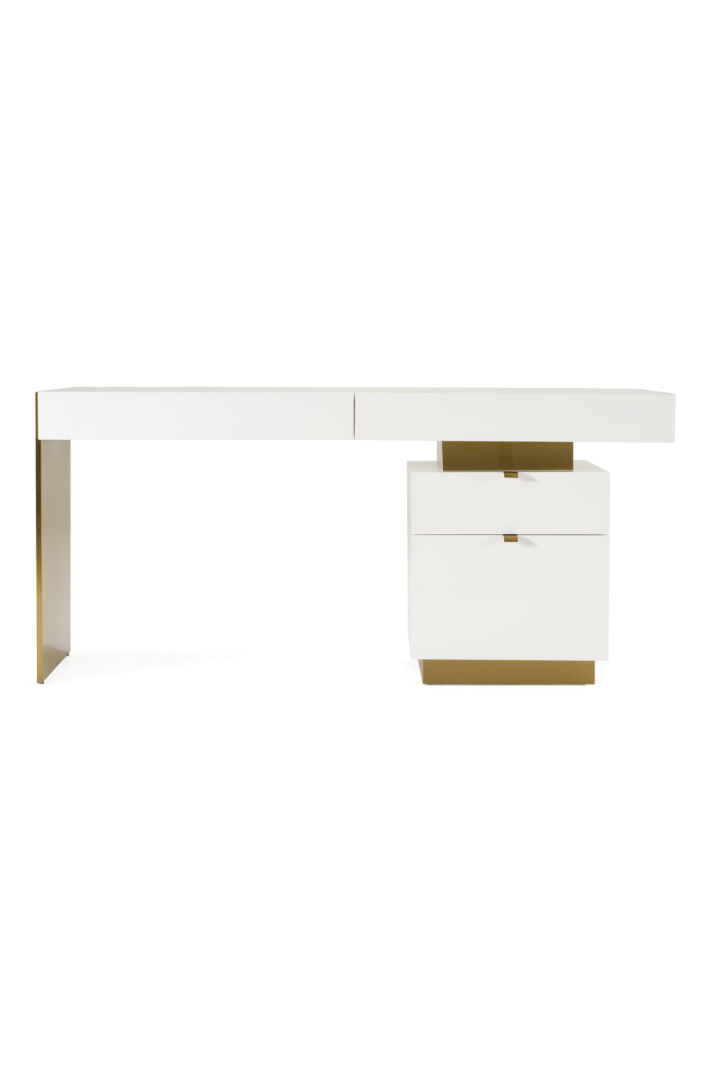 White Gloss 4-Drawer Desk | OROA Modern Trahan | Oroa.com