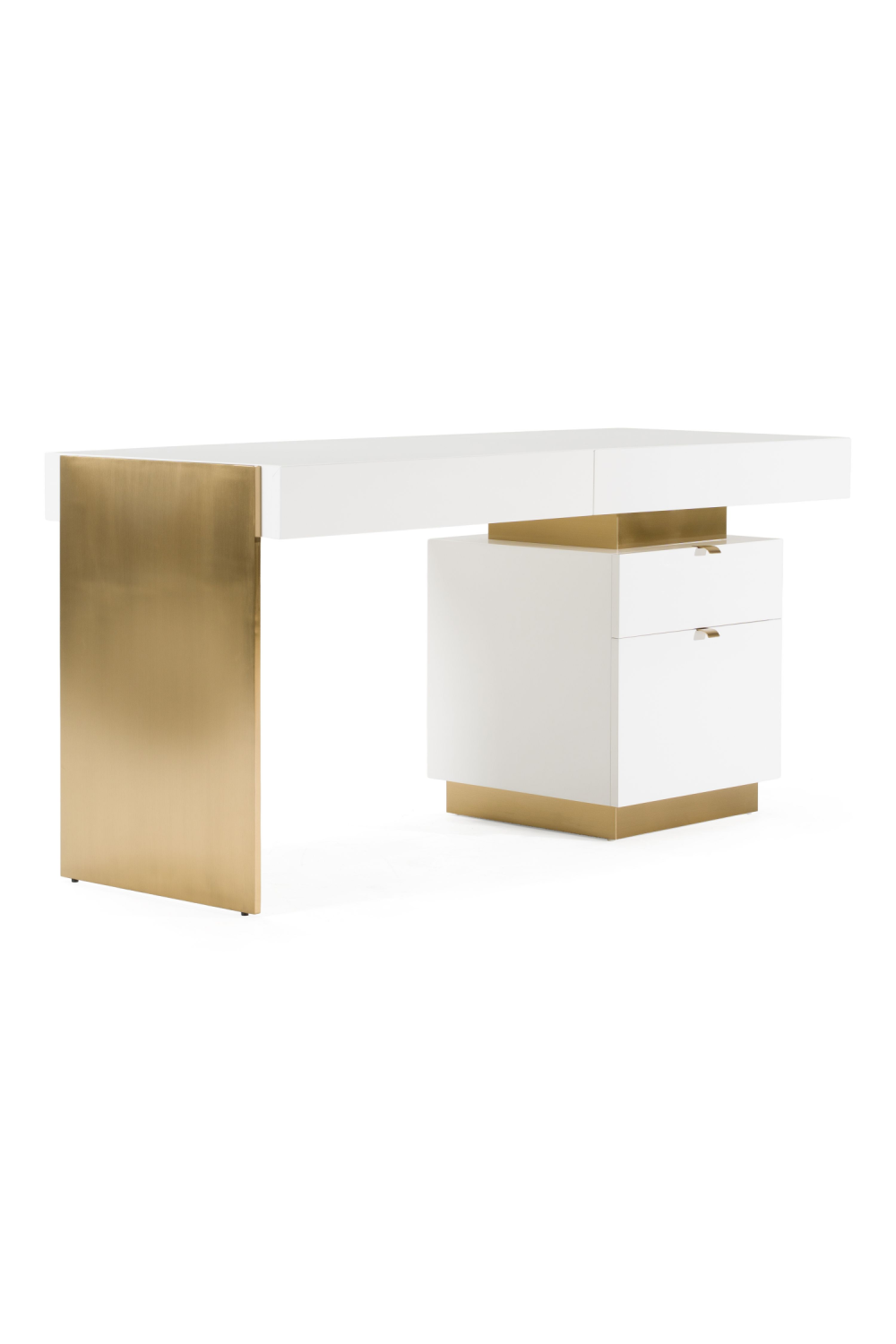 White Gloss 4-Drawer Desk | OROA Modern Trahan | Oroa.com