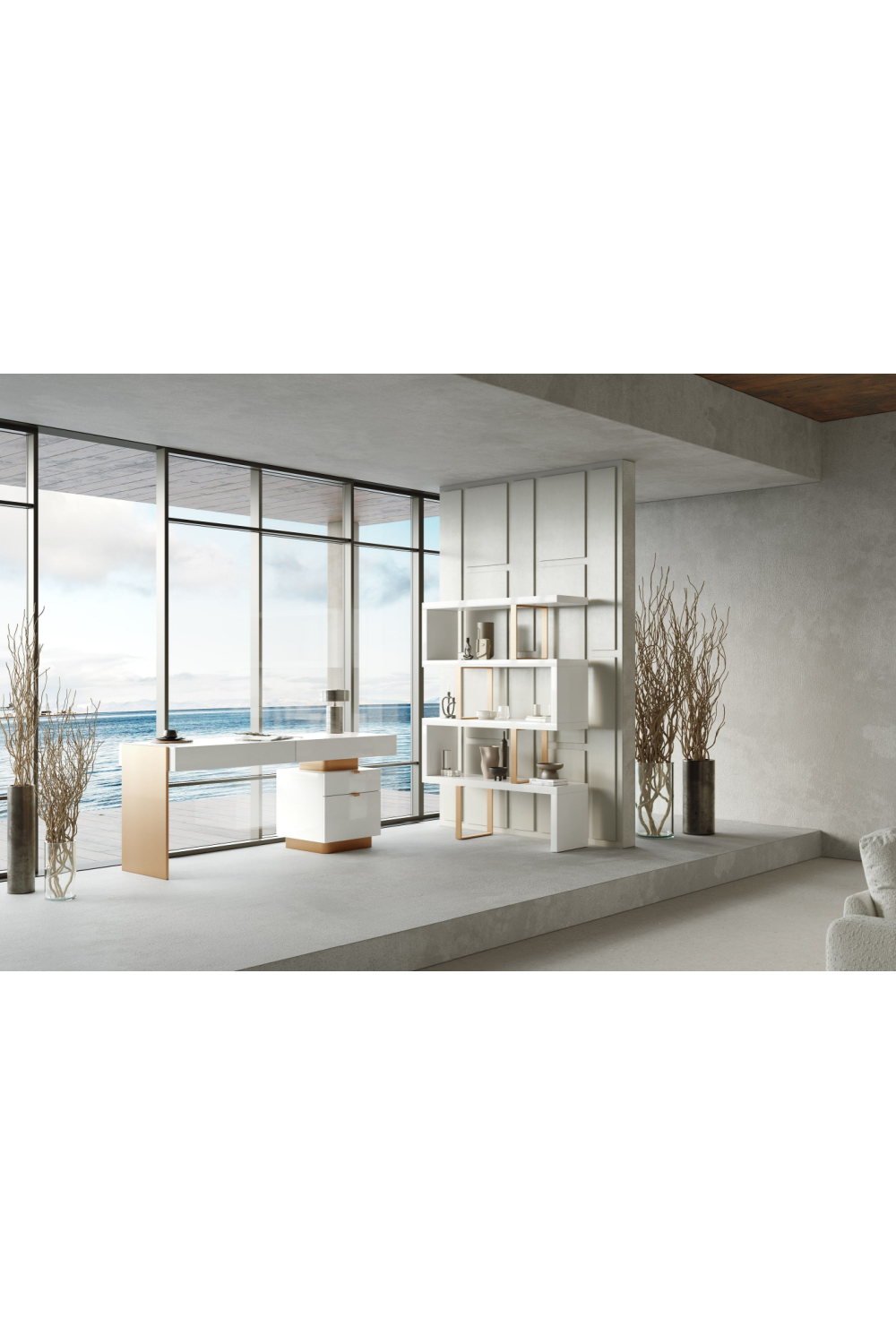 White Gloss 4-Drawer Desk | OROA Modern Trahan | Oroa.com