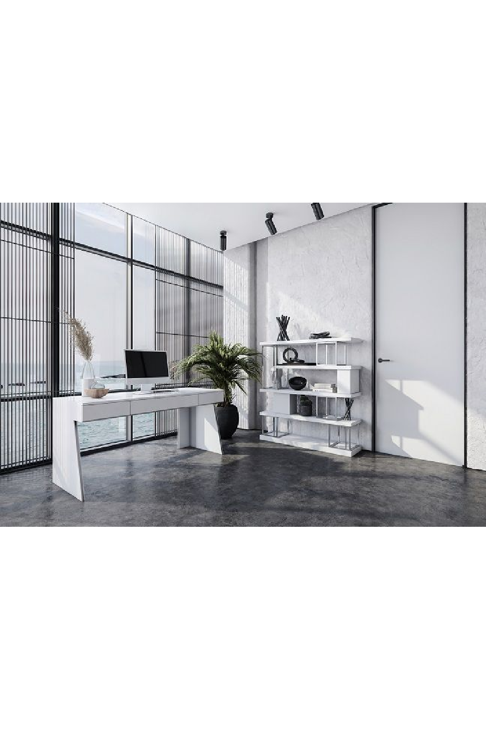 Glossy White 3-Drawer Desk | Oroa.com