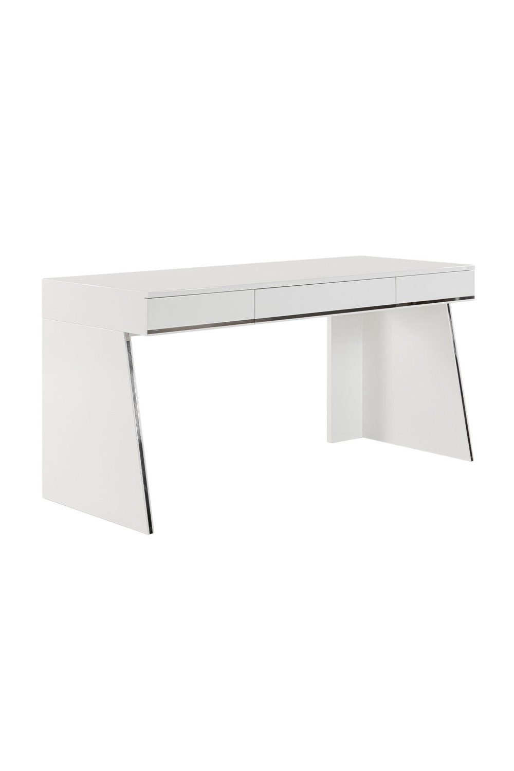 Glossy White 3-Drawer Desk | Oroa.com