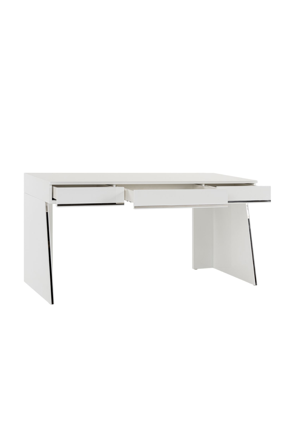 Glossy White 3-Drawer Desk | Oroa.com
