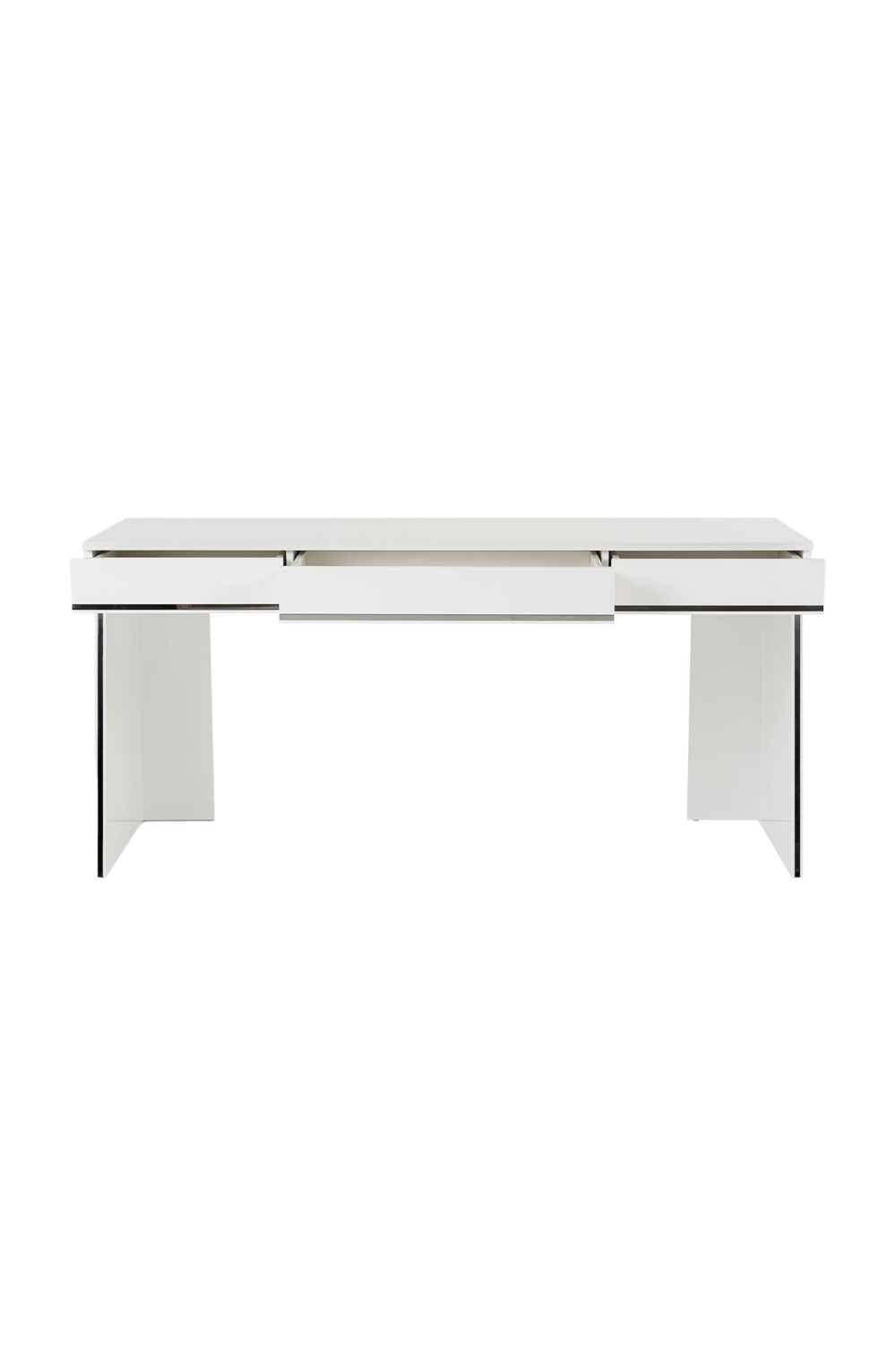 Glossy White 3-Drawer Desk | Oroa.com