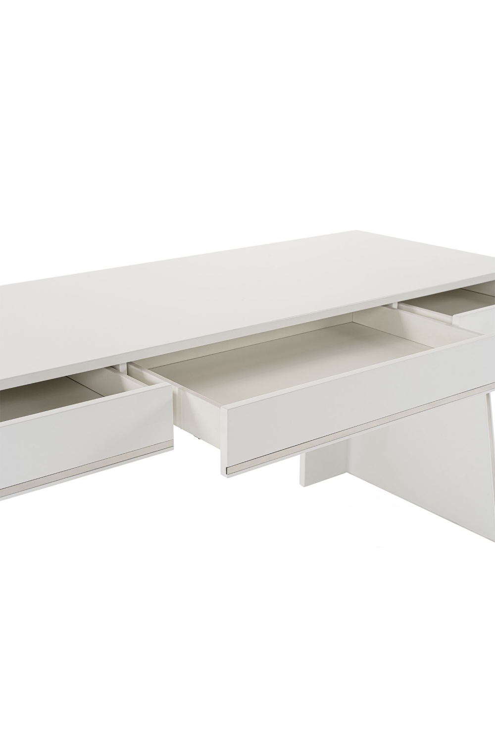 Glossy White 3-Drawer Desk | Oroa.com