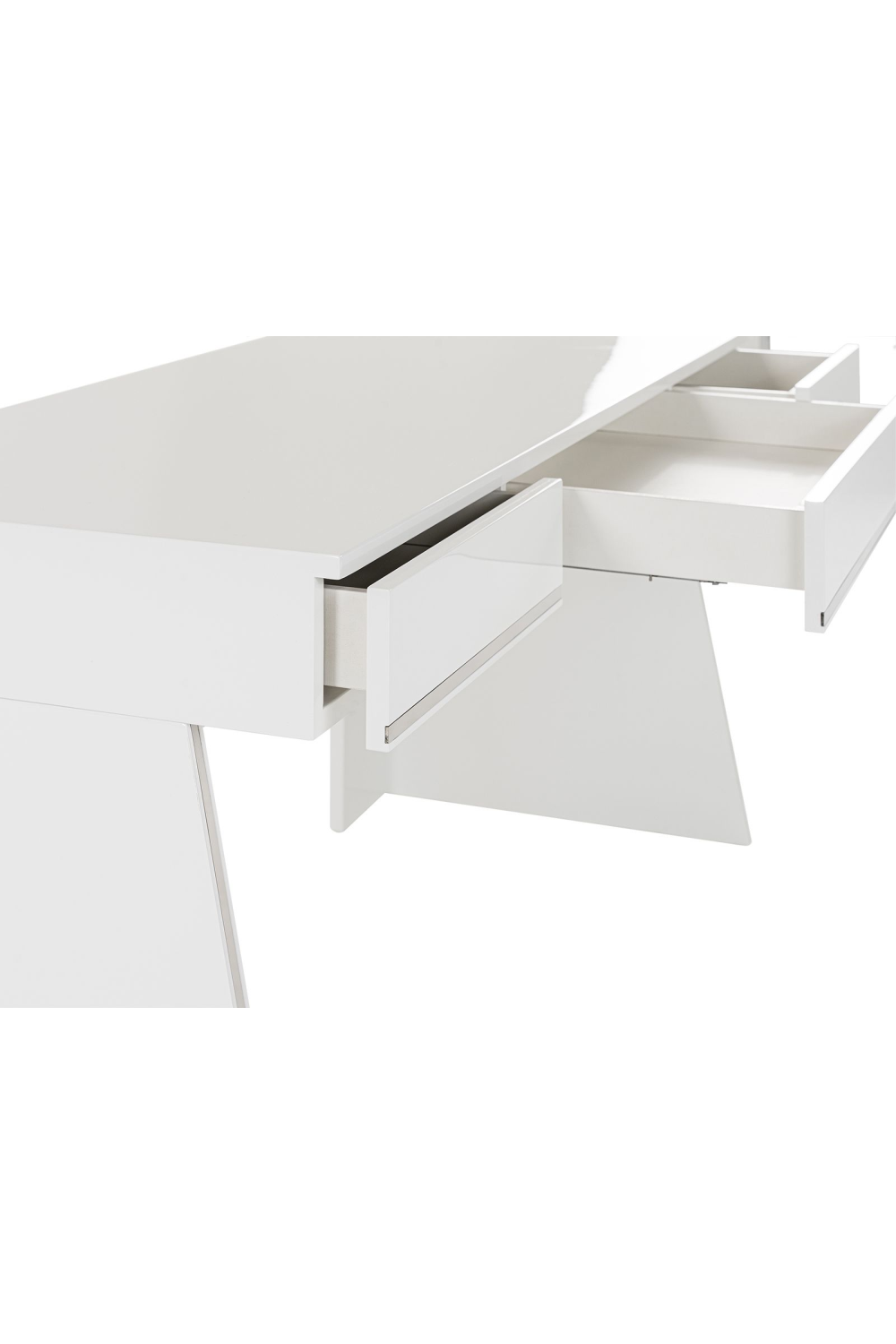 Glossy White 3-Drawer Desk | Oroa.com