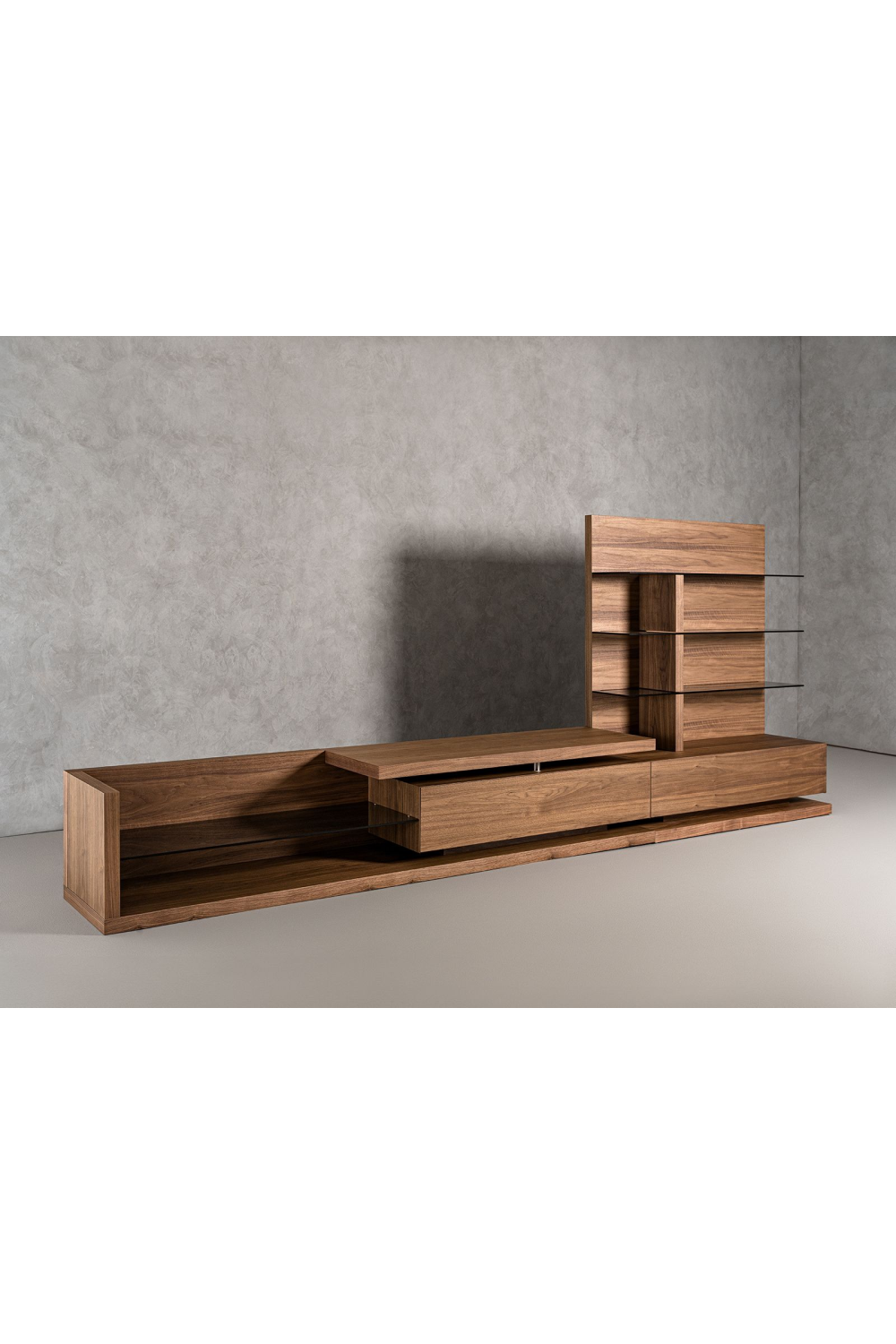 Walnut Veneer Reversible Entertainment Center | OROA Modern Jefferson | Oroa.com