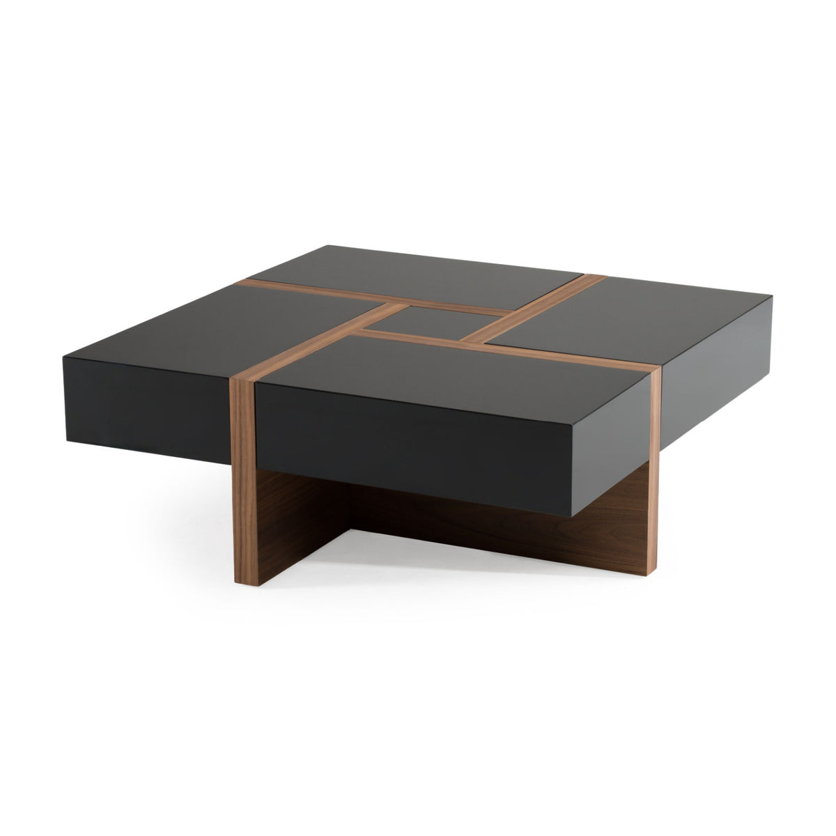 Black Square 4-Drawer Coffee Table | OROA Modern Makai