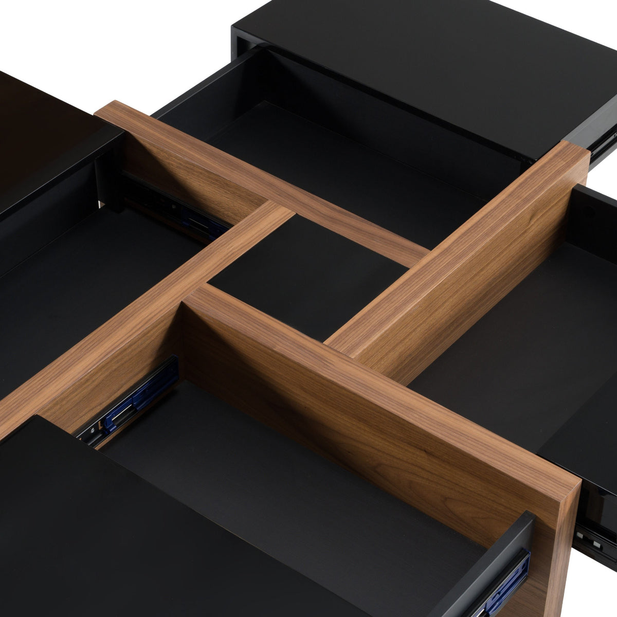 Black Square 4-Drawer Coffee Table | OROA Modern Makai