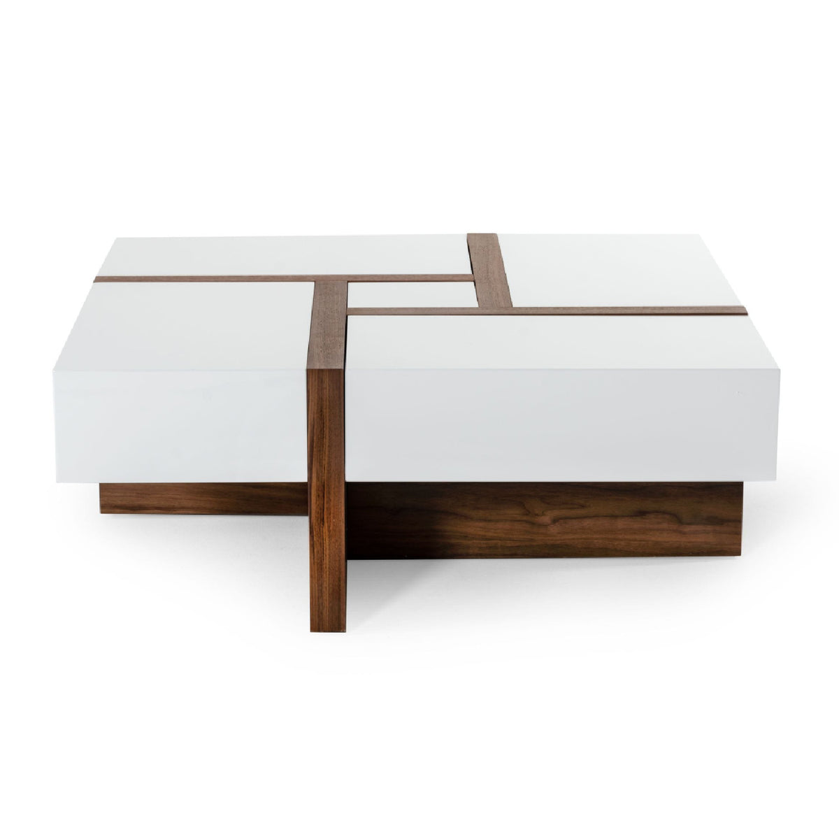 White Square 4-Drawer Coffee Table | OROA Modern Makai