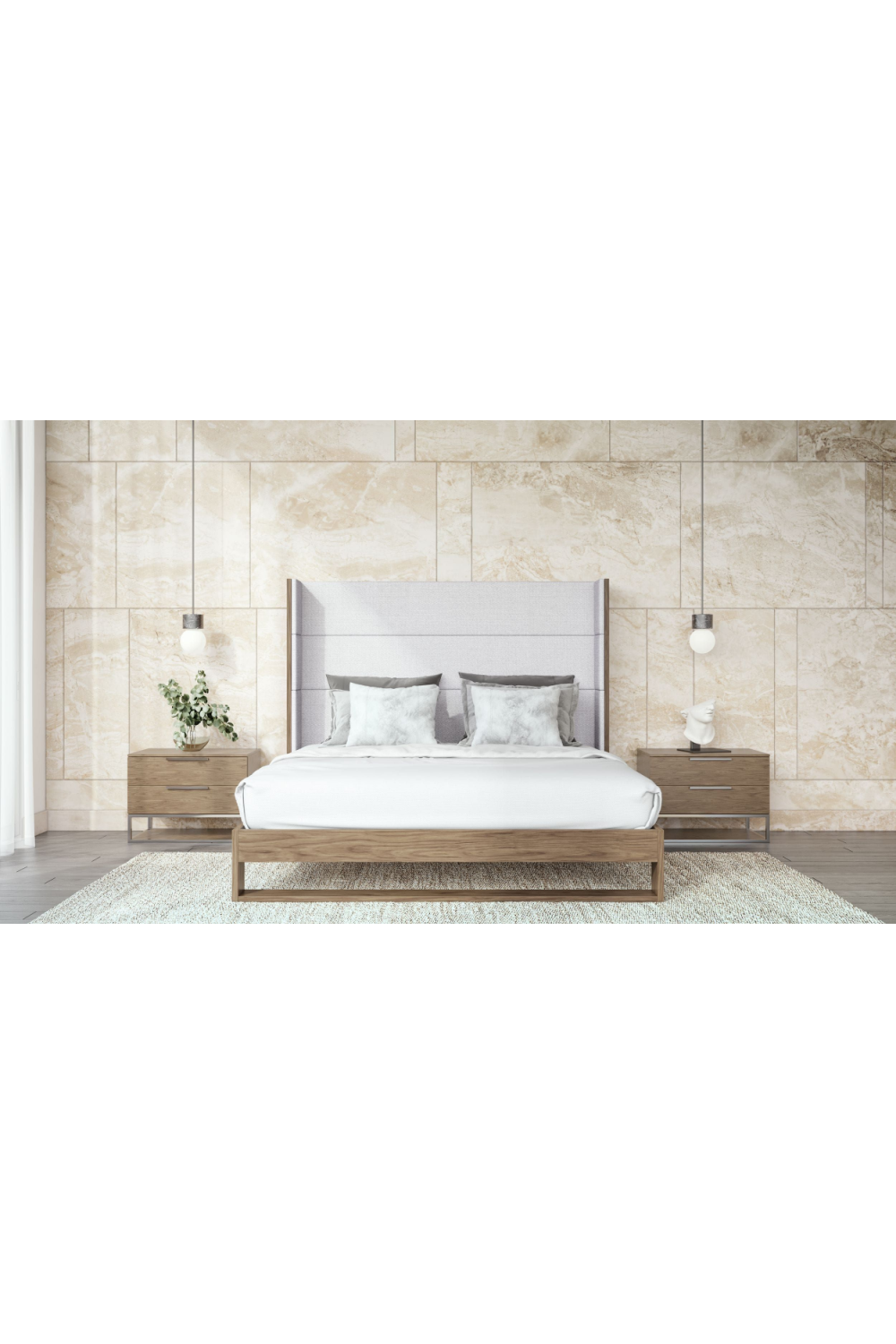 Gray Wingback Bed | OROA Modern Heloise | Oroa.com