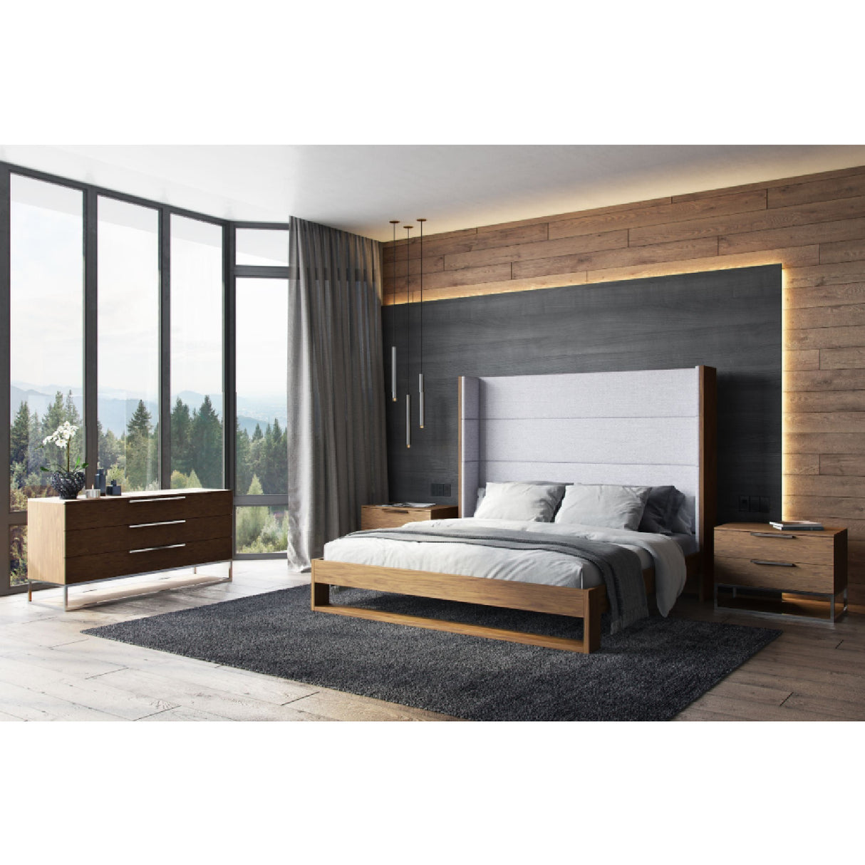 Gray Wingback Bed | OROA Modern Heloise | Oroa.com
