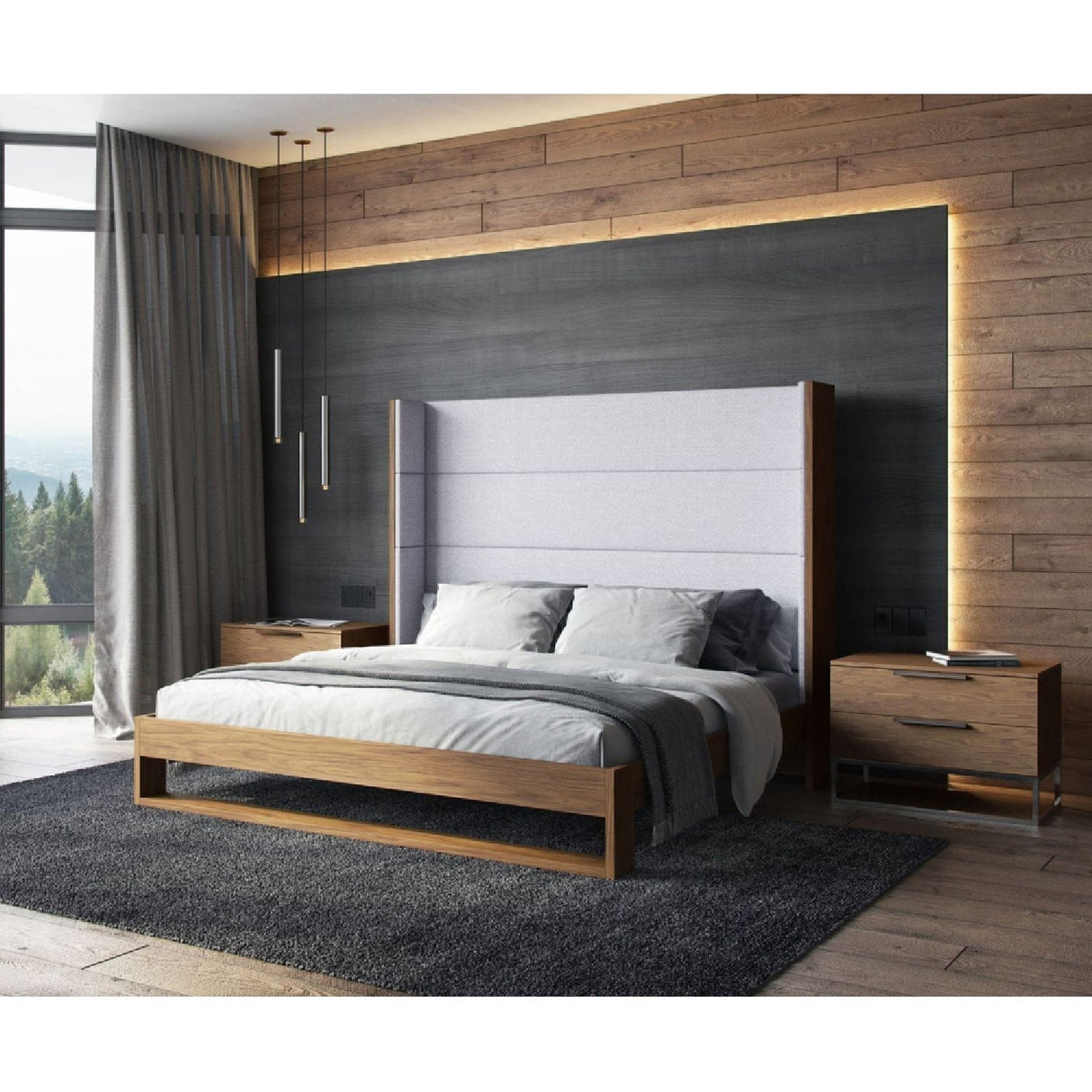 Gray Wingback Bed | OROA Modern Heloise | Oroa.com