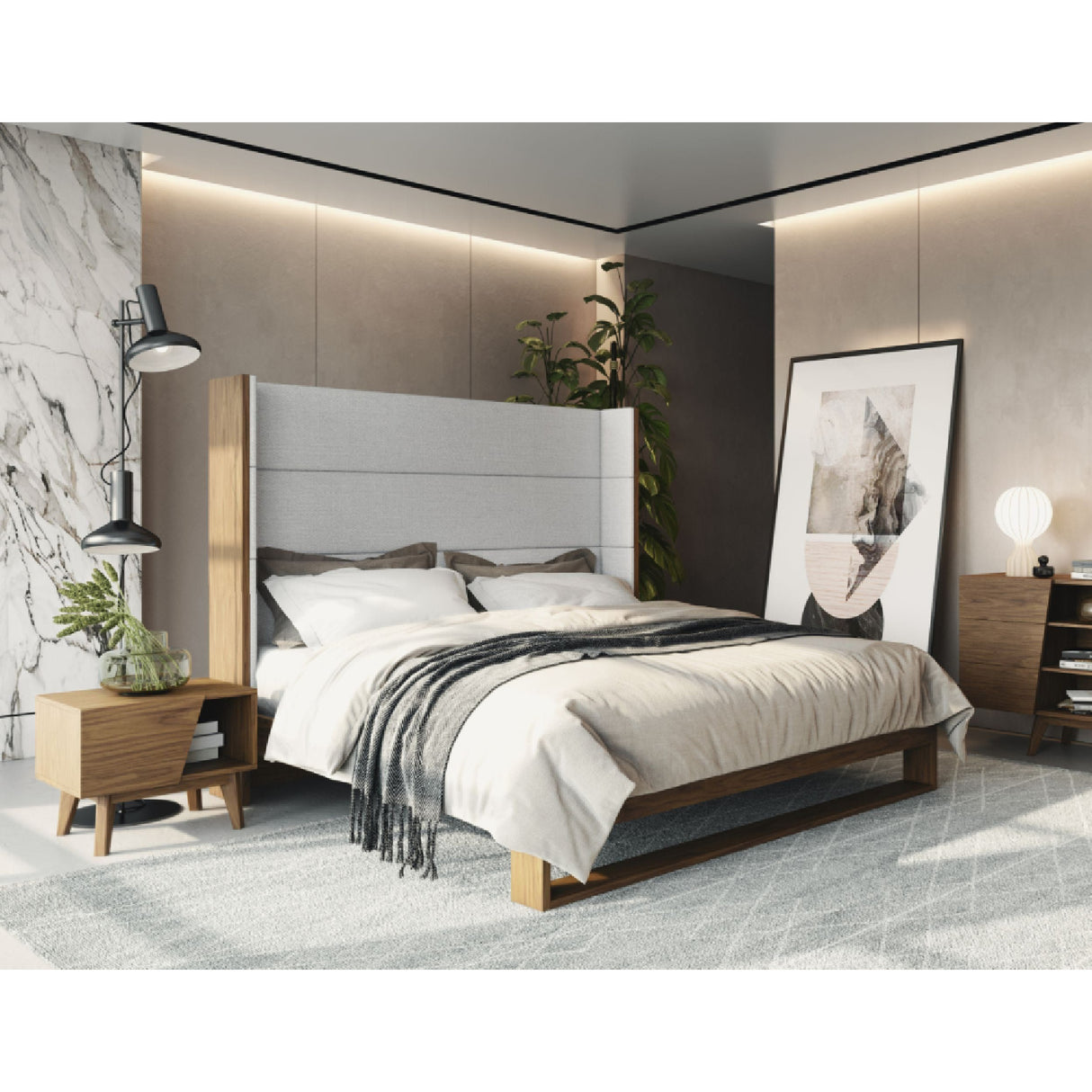 Gray Wingback Bed | OROA Modern Heloise | Oroa.com