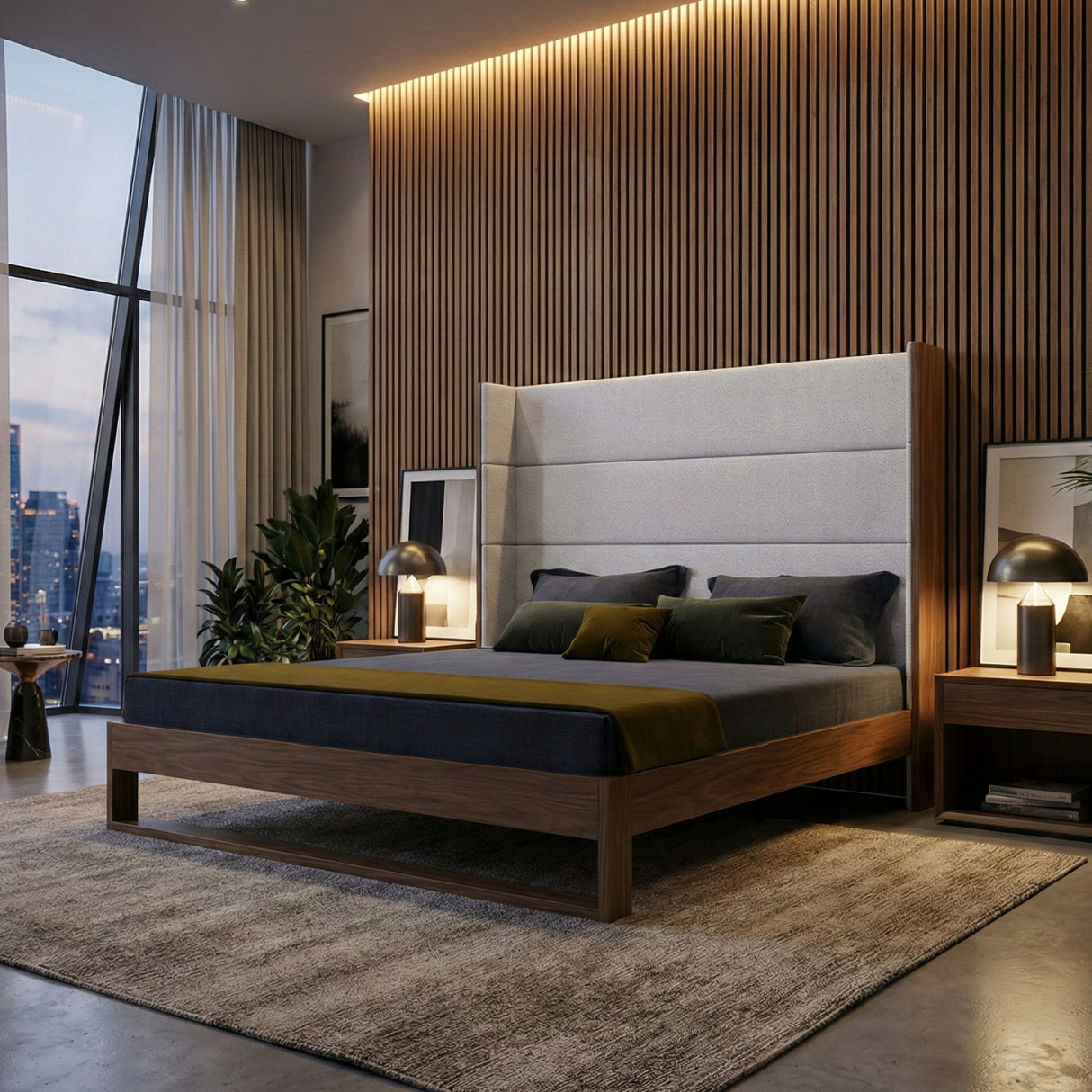 Gray Wingback Bed | OROA Modern Heloise | Oroa.com