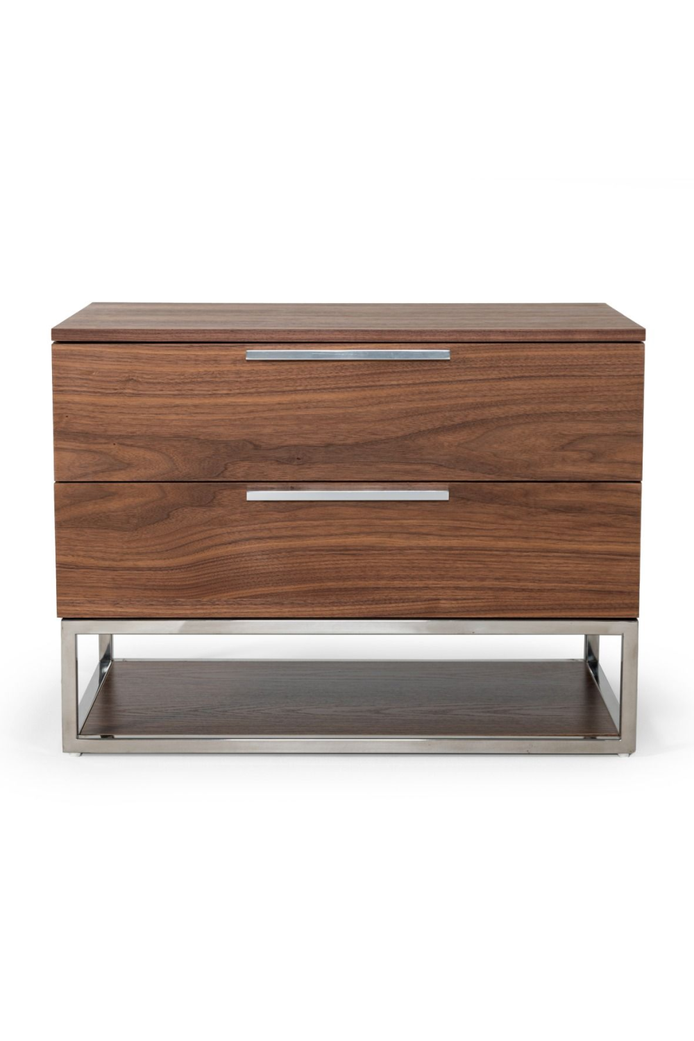 Walnut Veneer 2-Drawer Nightstand | OROA Modern Heloise | Oroa.com