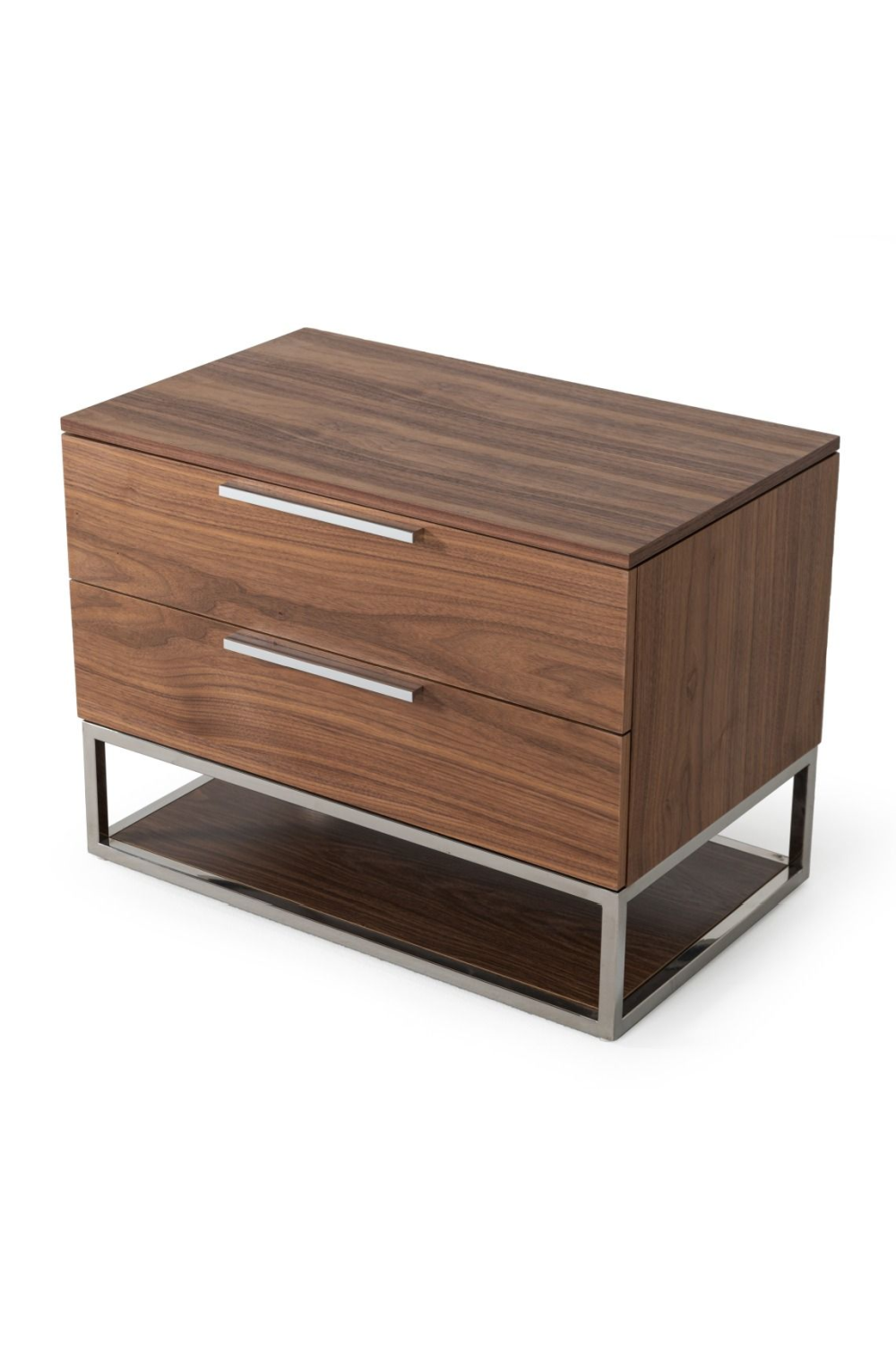 Walnut Veneer 2-Drawer Nightstand | OROA Modern Heloise | Oroa.com