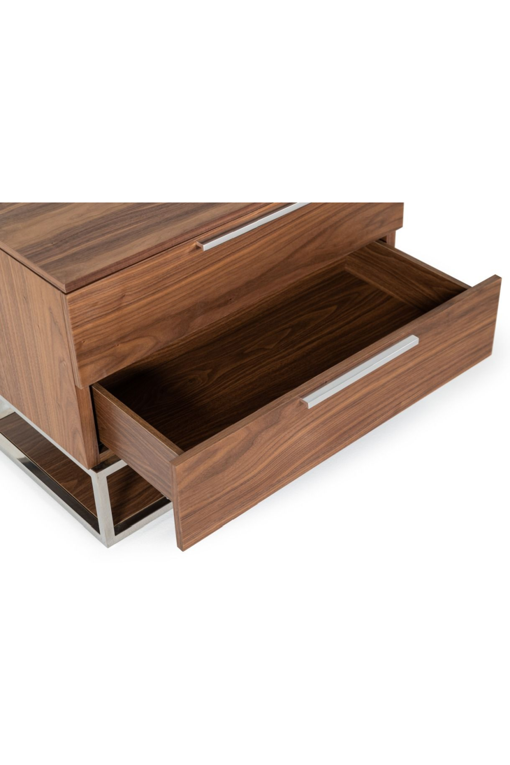 Walnut Veneer 2-Drawer Nightstand | OROA Modern Heloise | Oroa.com