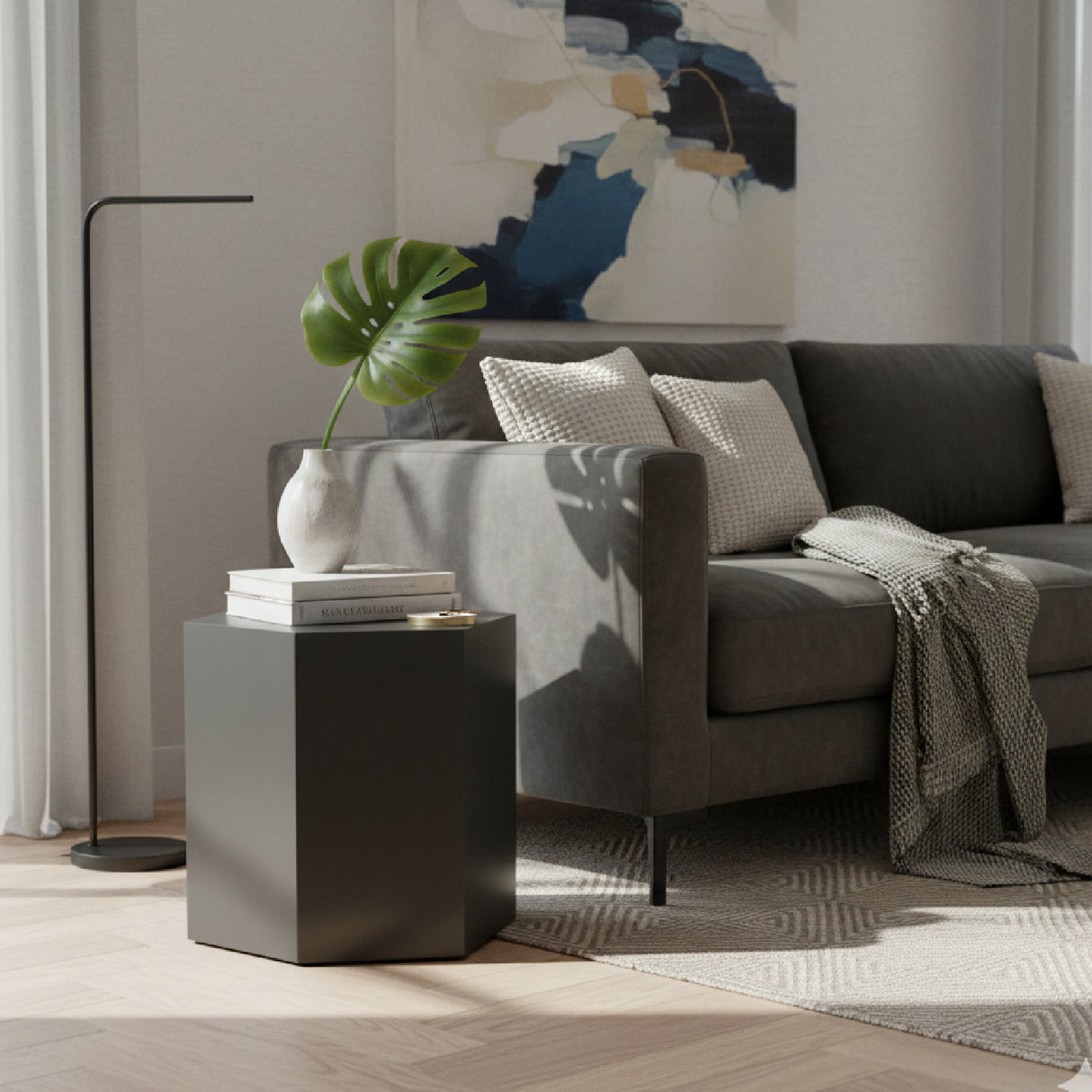 Hexagonal Gray End Table M | Oroa.com