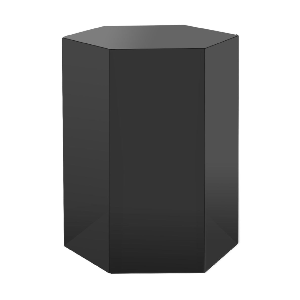 Hexagonal Gray End Table L – Newmont – side view