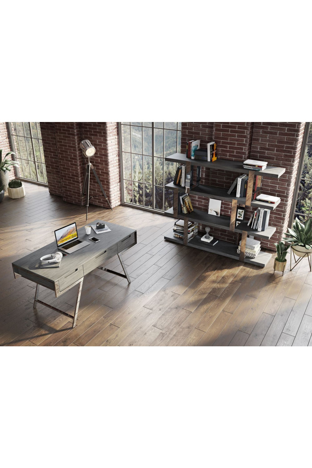 Gray Elm Office Desk | OROA Modern Dessart | Oroa.com