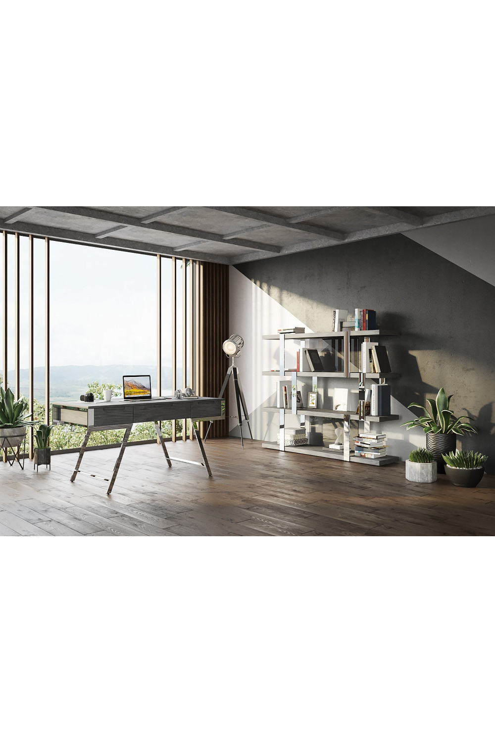 Gray Elm Office Desk | OROA Modern Dessart | Oroa.com