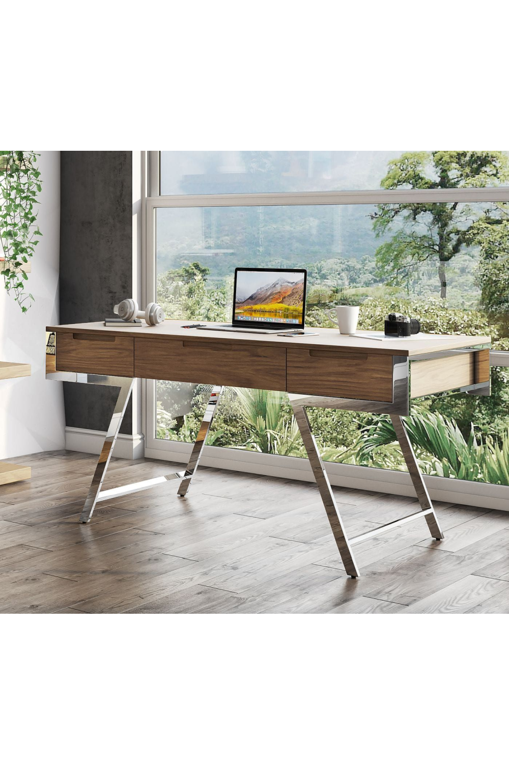 American Walnut 3-Drawer Desk | OROA Modern Dessart | Oroa.com