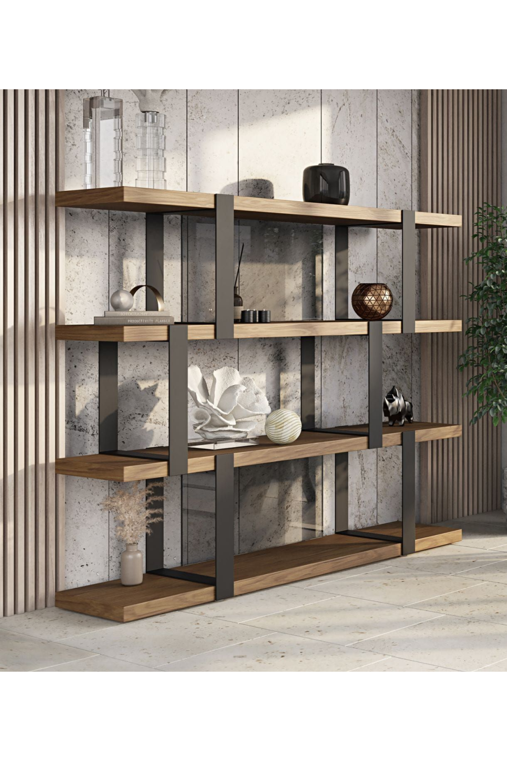 Wooden 4-Shelf Bookcase | OROA Modern Brewer | Oroa.com