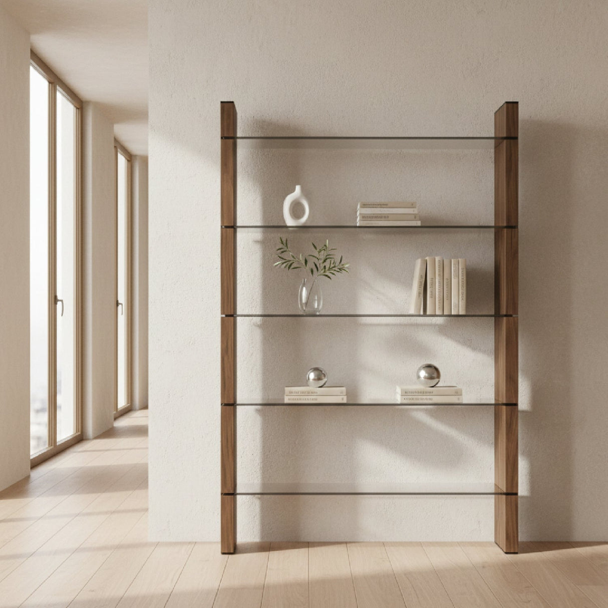 Black Glass Bookshelf – Glencoe – alternate view 5